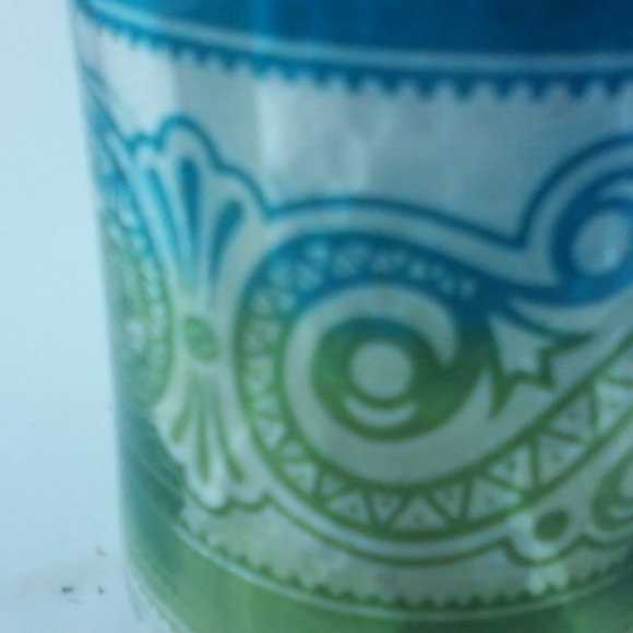 Vintage Two Libbey blue and green swirl design  Juice glasses - Picture 3 of 8